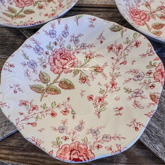 Set of 3-Johnson Brothers, 1930’s Rose Chintz Collection-Coupe Cereal Bowls-7.5” - Picture 10 of 10